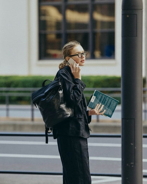 EdWonder X Burgundy Assemblage | Leather & Canvas Backpack