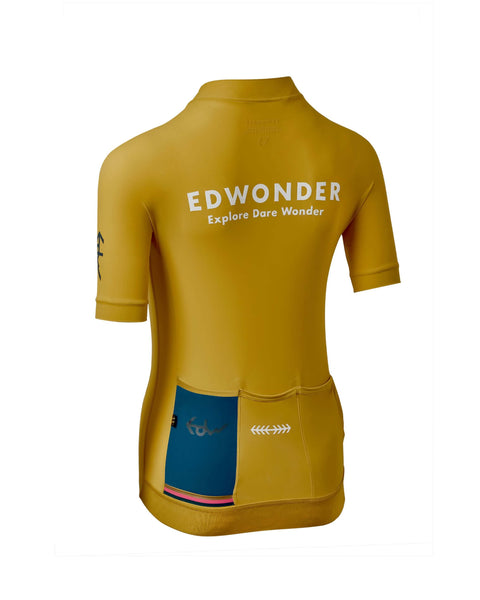 Women's EdW Edition Jersey 3.0 in Reef Gold with race fit and reinforced pockets, featuring WONDER-GUARD technology.