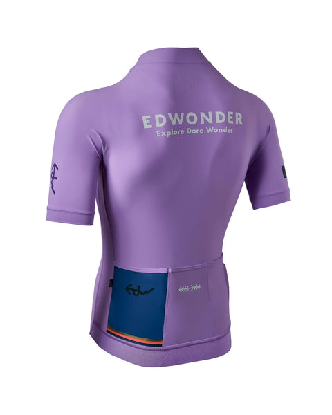 Men's EdW Edition Jersey 2.0 in Amethyst Violet, featuring a minimalist design and reinforced pockets for functionality.