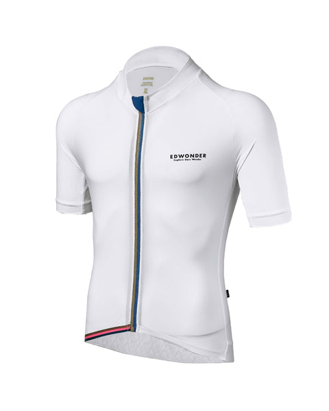 Men's EdW Edition Jersey 2.0 in white with minimalist design, perfect for stylish and functional cycling.