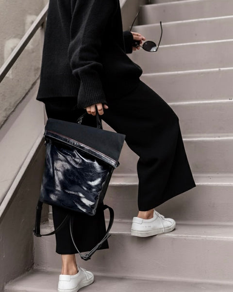 EdWonder X Burgundy Assemblage | Leather & Canvas Backpack