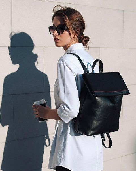 EdWonder X Burgundy Assemblage | Leather & Canvas Backpack