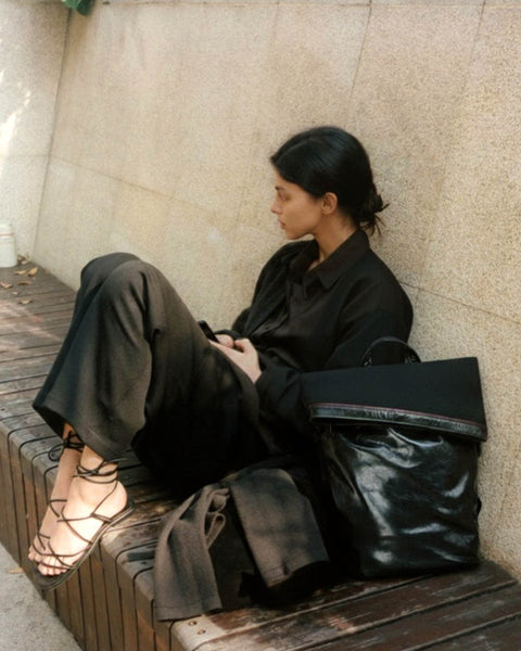 EdWonder X Burgundy Assemblage | Leather & Canvas Backpack