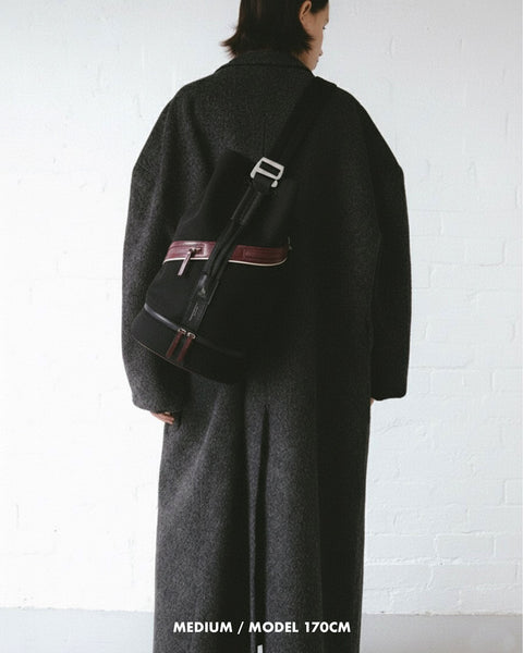 Men's EdWonder X Burgundy Assemblage | Edward Neoprene & Leather Bucket Bag